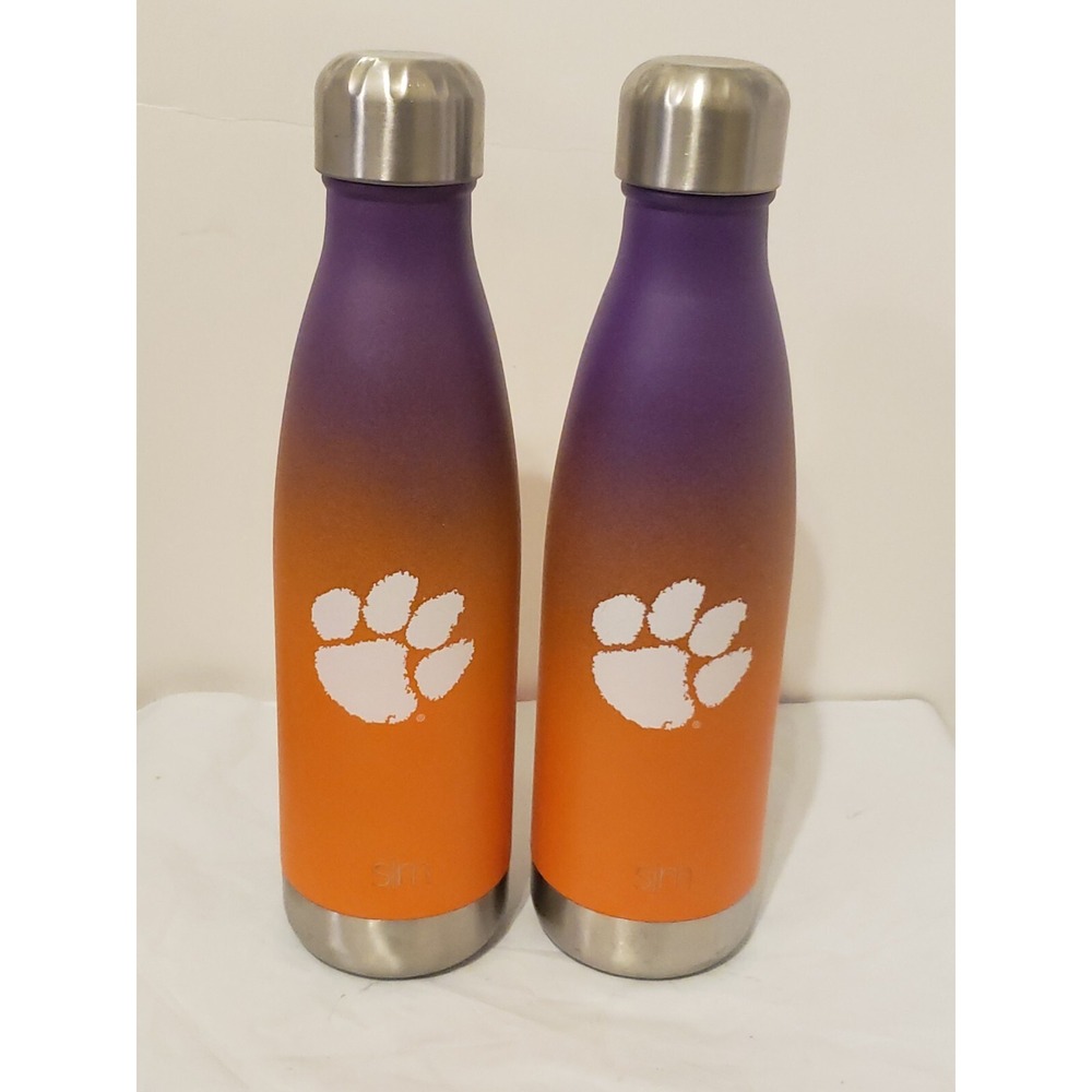 Lot Of 2 Simple Modern Clemson Tigers Water Bottles 17oz Wave Pair paw NCAA